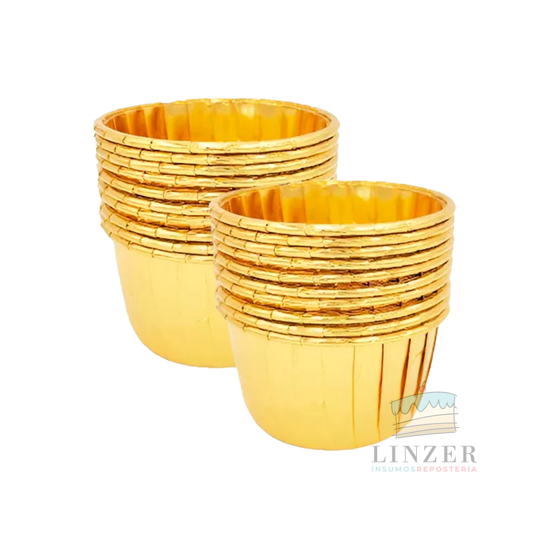 Capsula cupcake dorada pack 20u.