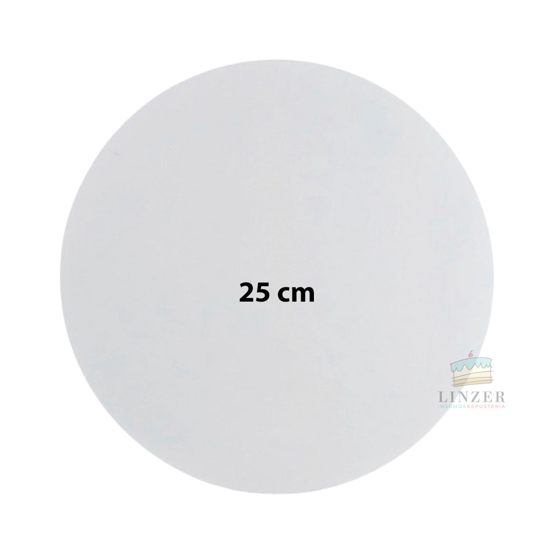 Base de cartón blanca 25 cm.