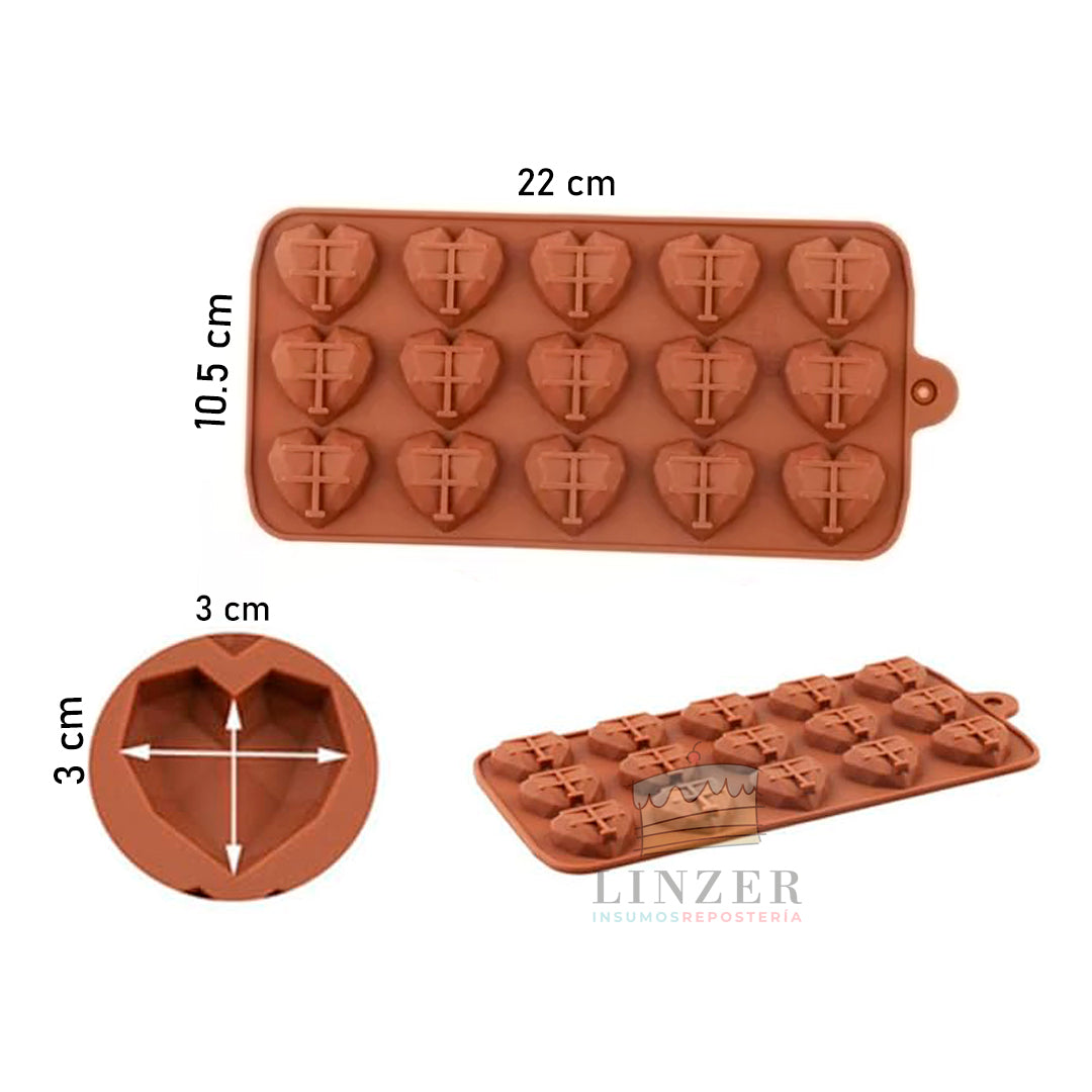 Molde de chocolate corazón