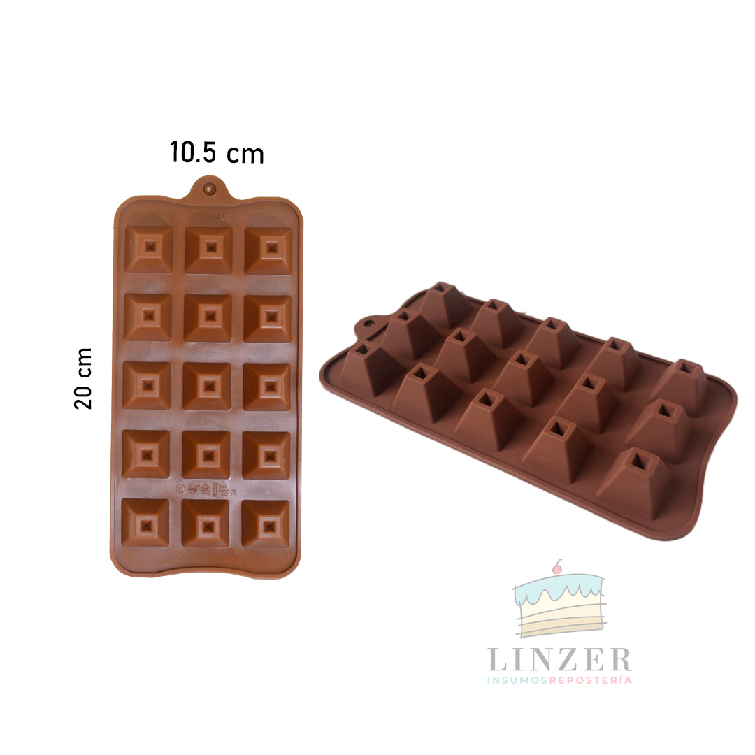 Molde de chocolate bombón pirámide