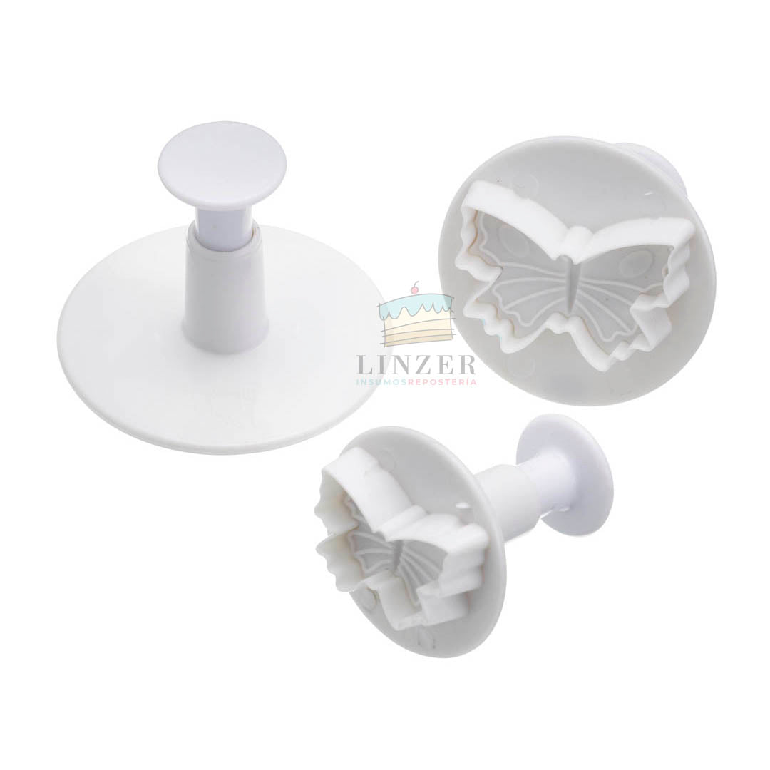 Set de 3 cortadores + marcador de mariposa para fondant