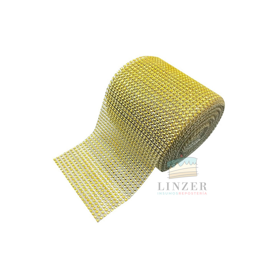 Strass dorado 1 metro