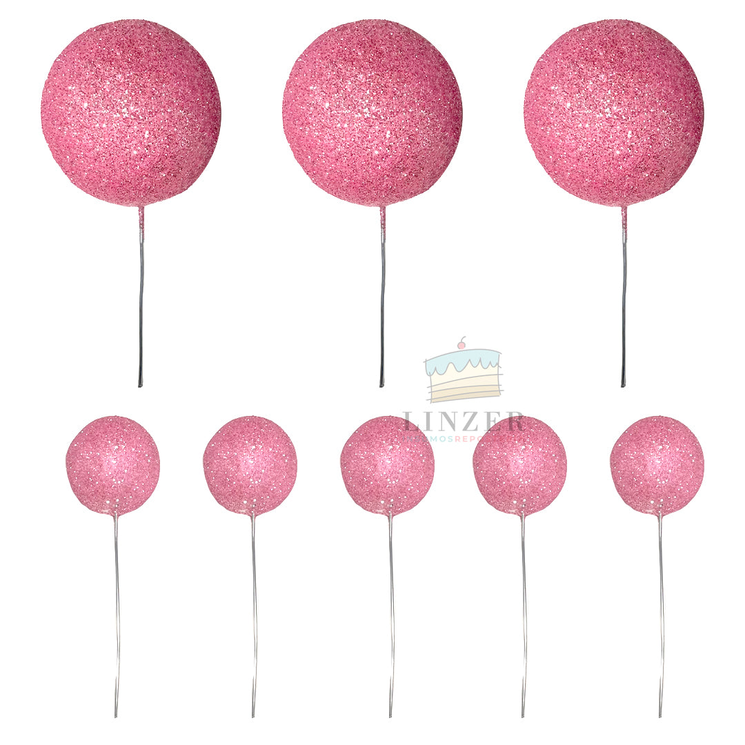 Set de 8 esferas Metal pink