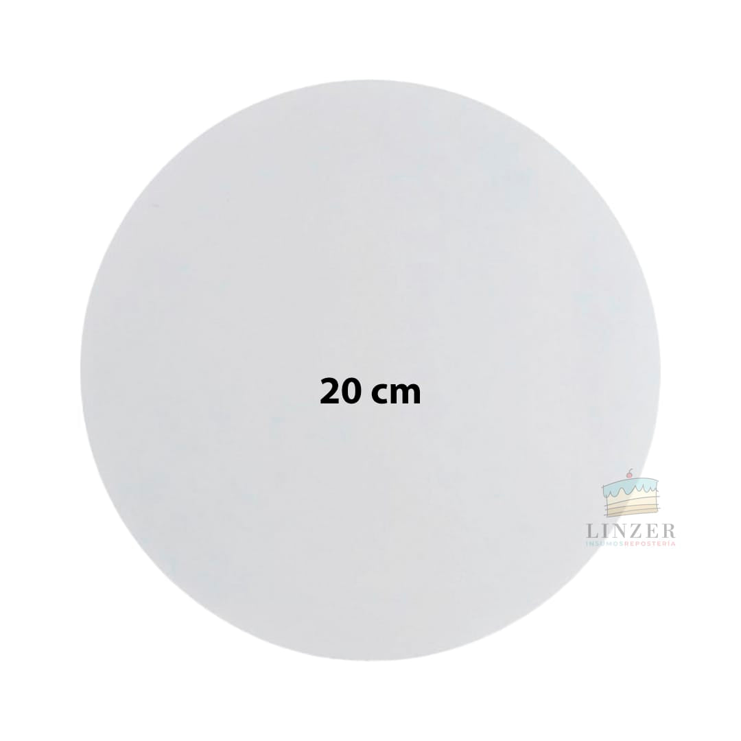 Base de cartón blanca 20 cm. - Linzer insumos reposteria