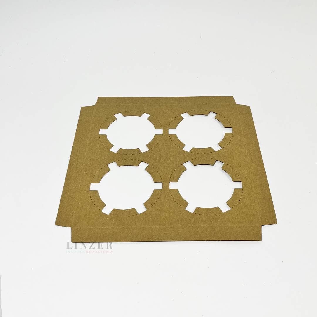 Caja Navideña para 4 Cupcakes - Pack x5 - Linzer insumos reposteria