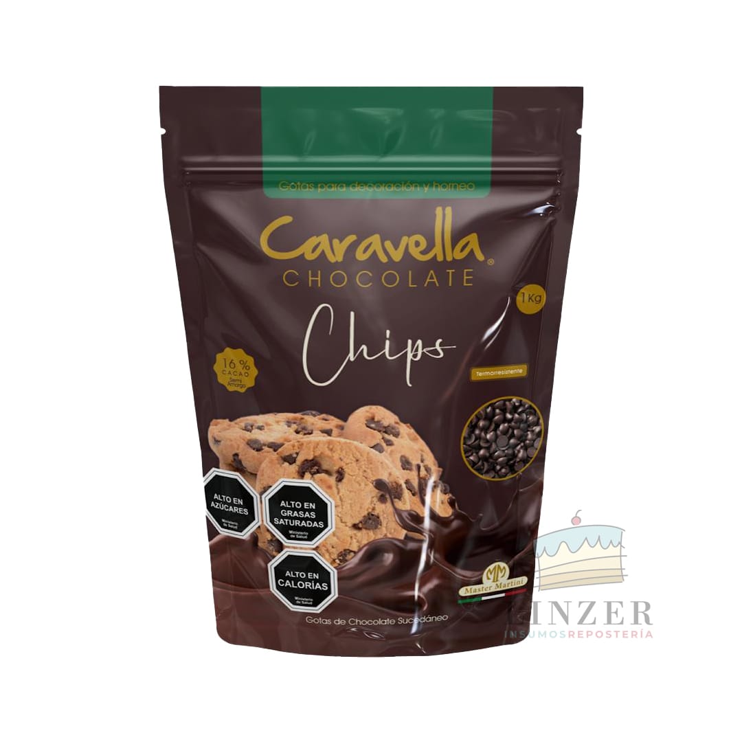 Chocolate caravella chips 1 kg. - Linzer insumos reposteria