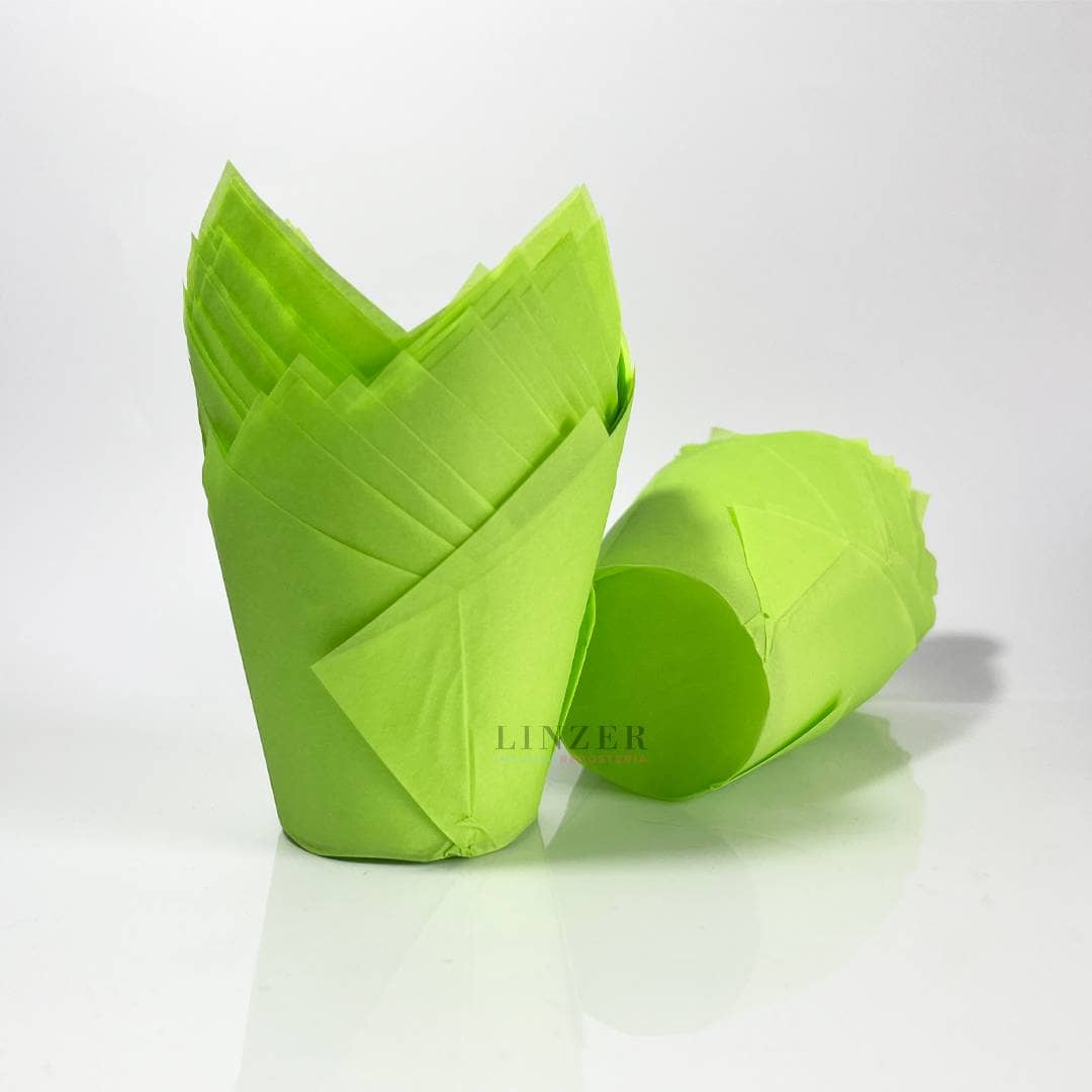 Set de 50 tulipas de papel verdes - Linzer insumos reposteria