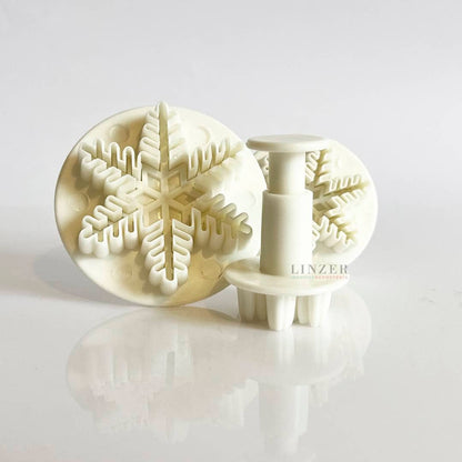 3 Cortadores de Copos de Nieve con expulsor - Linzer insumos reposteria 