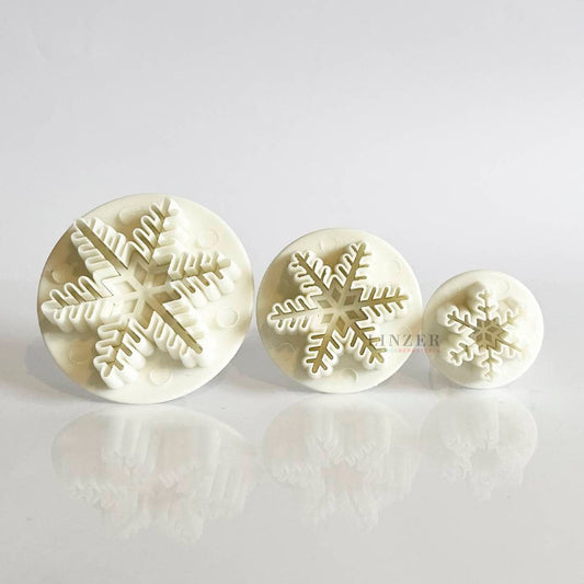 3 Cortadores de Copos de Nieve con expulsor - Linzer insumos reposteria 