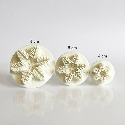 3 Cortadores de Copos de Nieve con expulsor - Linzer insumos reposteria 