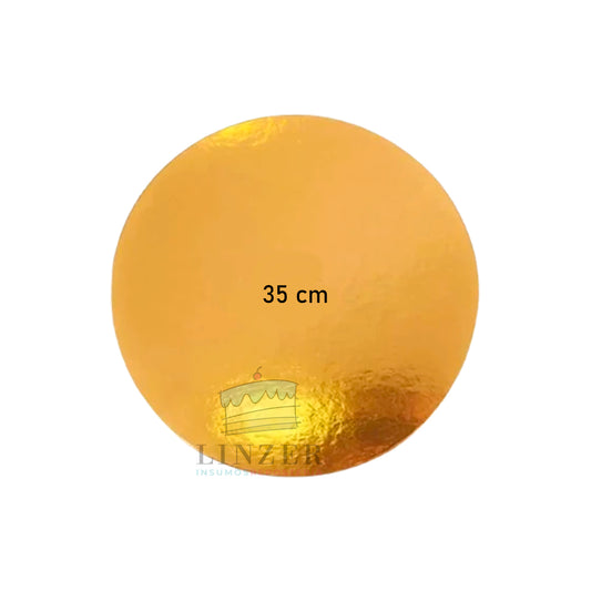 Base de cartón dorada 35 cm.