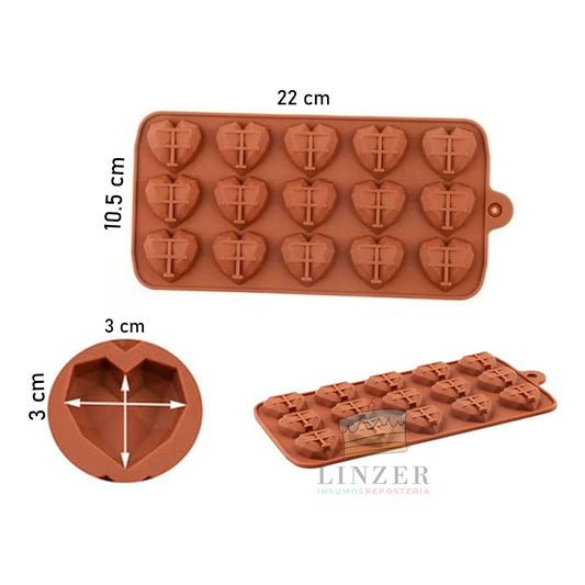 Molde de chocolate corazón