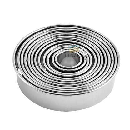 Set de 12 Cortadores Circulares de Acero Inoxidable - Medidas Variadas
