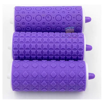 Rodillo con diseño para fondant 3 piezas