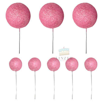 Set de 8 esferas Metal pink