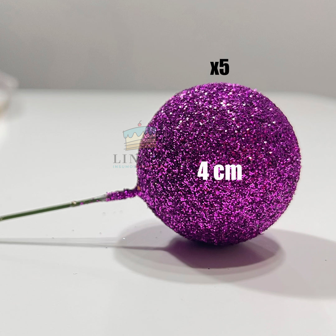 Violet Glam – Esferas Brillantes x20