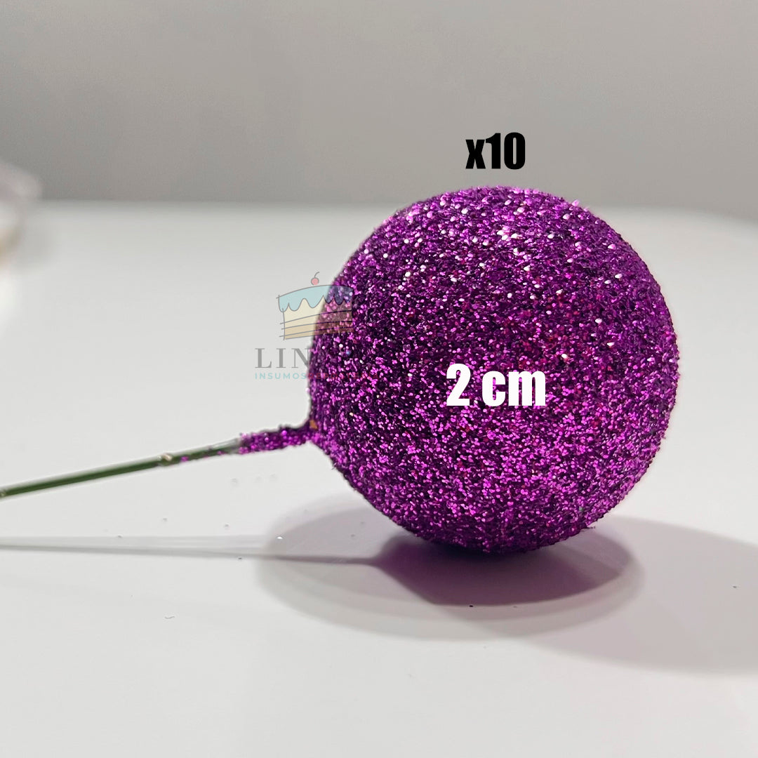 Violet Glam – Esferas Brillantes x20