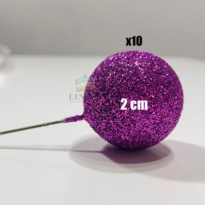 Violet Glam – Esferas Brillantes x20