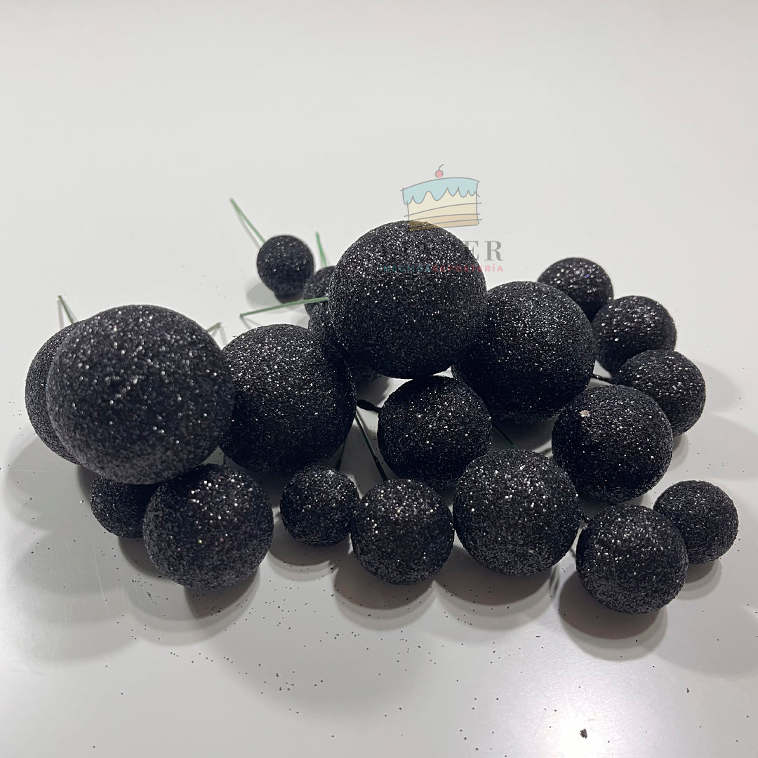 Black Glam – Esferas Brillantes x20