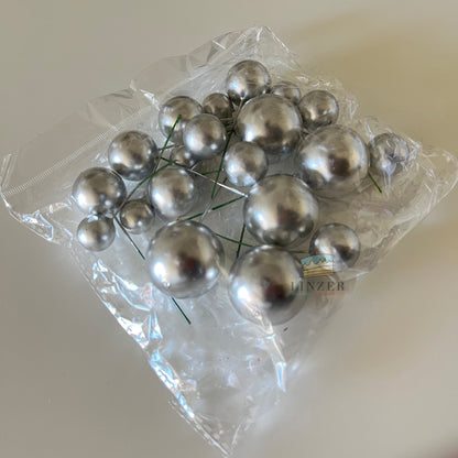 Esferas plateada - 20 unidades
