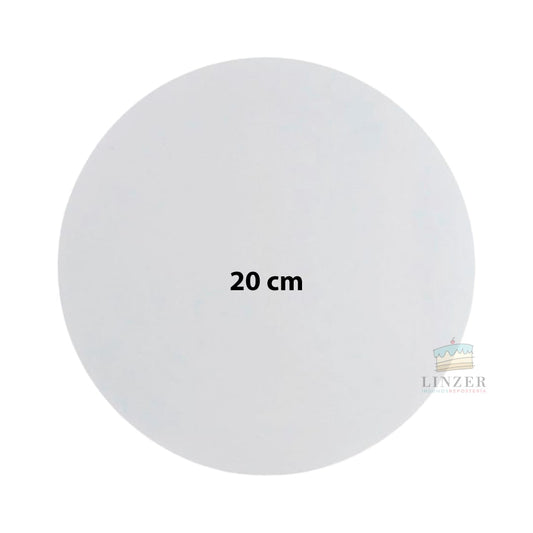 Base de cartón blanca 20 cm. - Linzer insumos reposteria 