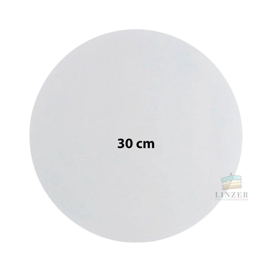 Base de cartón blanca 30 cm. - Linzer insumos reposteria 