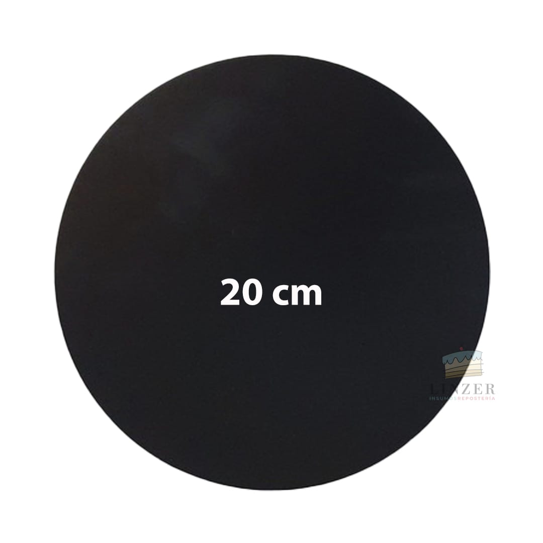 Base de cartón negra 20 cm. - Linzer insumos reposteria 