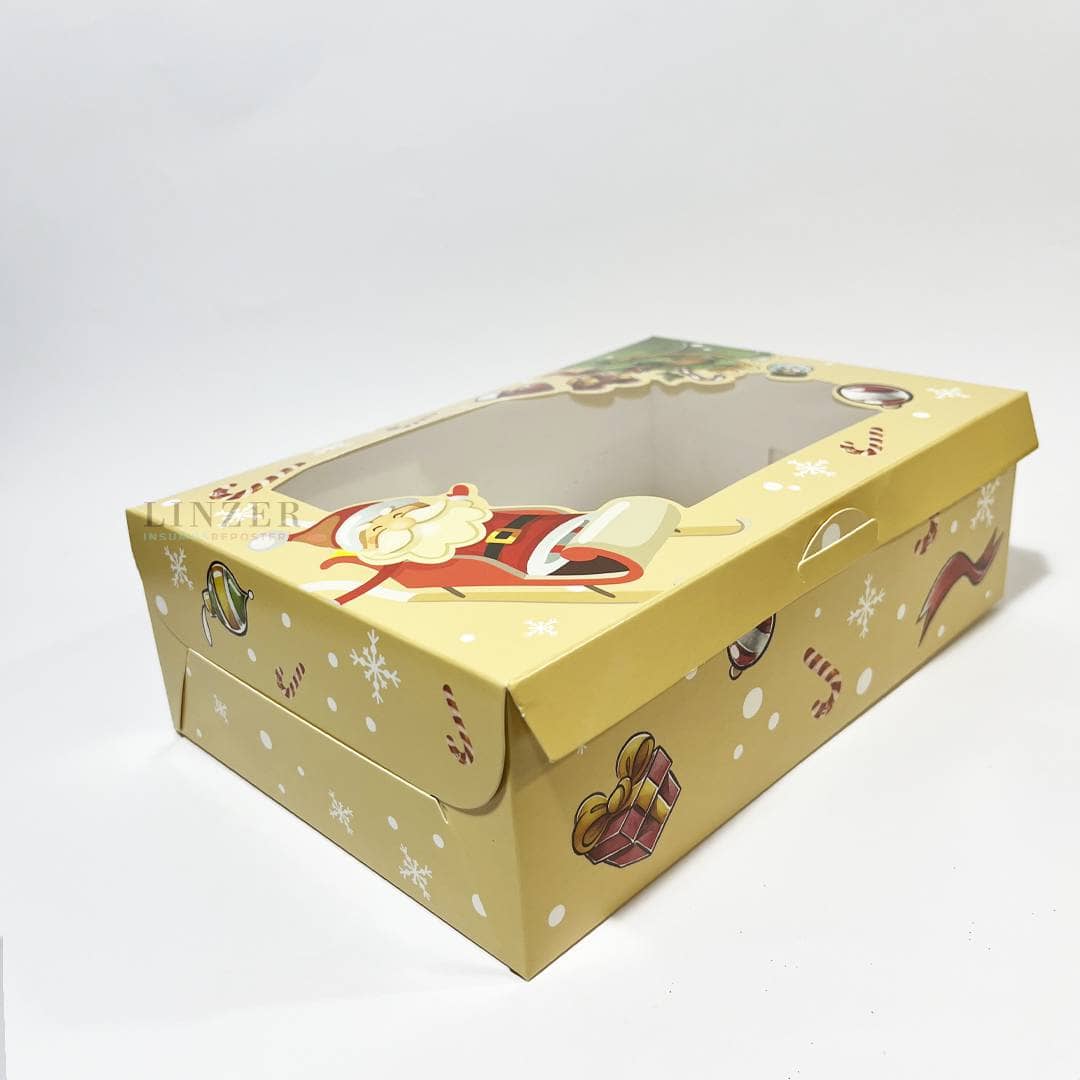 Caja Navideña beige para 6 Cupcakes - Pack x5 - Linzer insumos reposteria