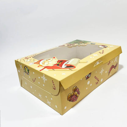 Caja Navideña beige para 6 Cupcakes - Pack x5 - Linzer insumos reposteria