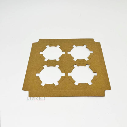Caja Navideña para 4 Cupcakes - Pack x5 - Linzer insumos reposteria 