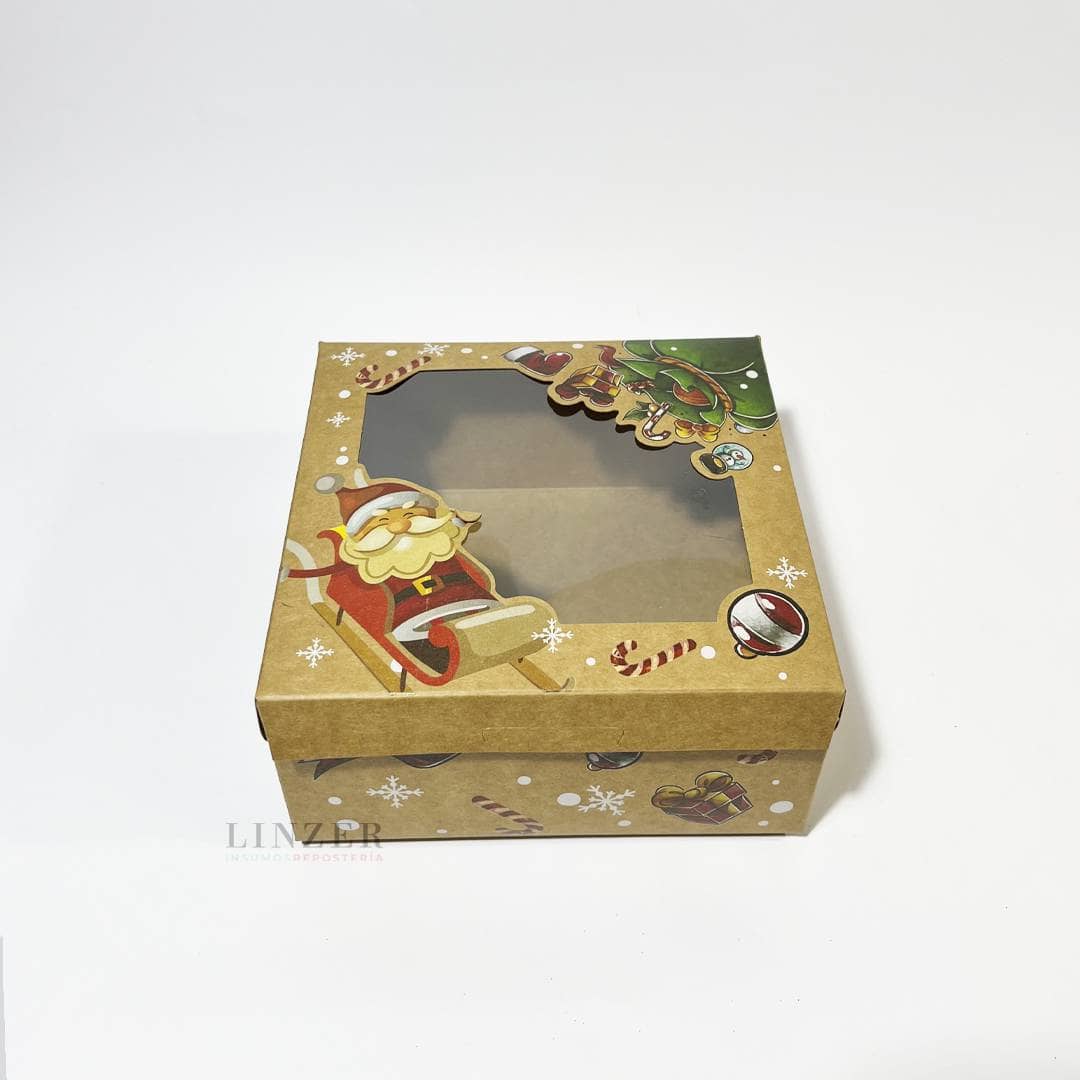 Caja Navideña para 4 Cupcakes - Pack x5 - Linzer insumos reposteria 