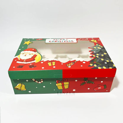 Caja Navideña para 6 Cupcakes - Pack x5 - Linzer insumos reposteria 