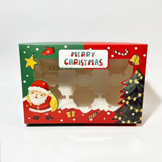 Caja Navideña para 6 Cupcakes - Pack x5 - Linzer insumos reposteria 