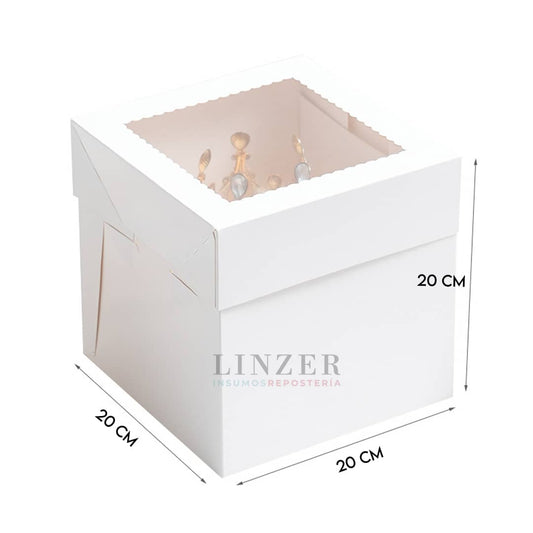 Caja para Torta con Visor 20 cm - Linzer insumos reposteria 
