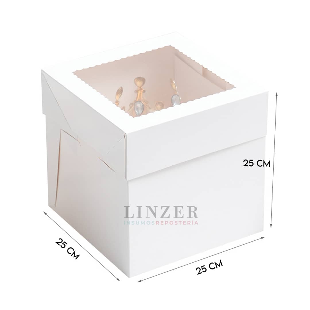 Caja para Torta con visor 25 cm - Linzer insumos reposteria 