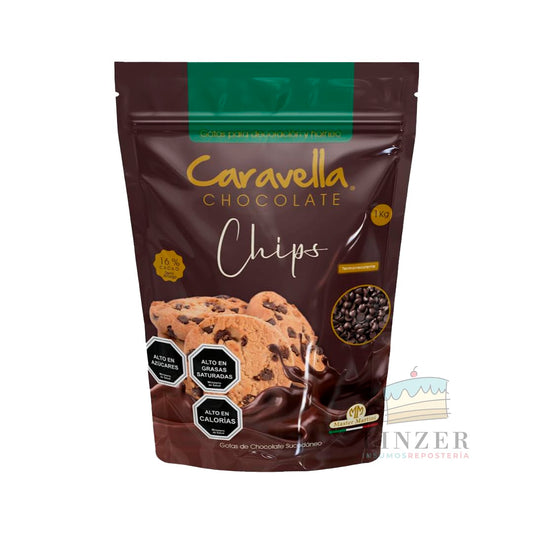Chocolate caravella chips 1 kg. - Linzer insumos reposteria 
