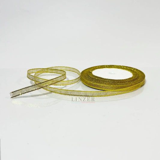 Cinta Glitter Dorada 0.6 cm x 22 mt - Linzer insumos reposteria 