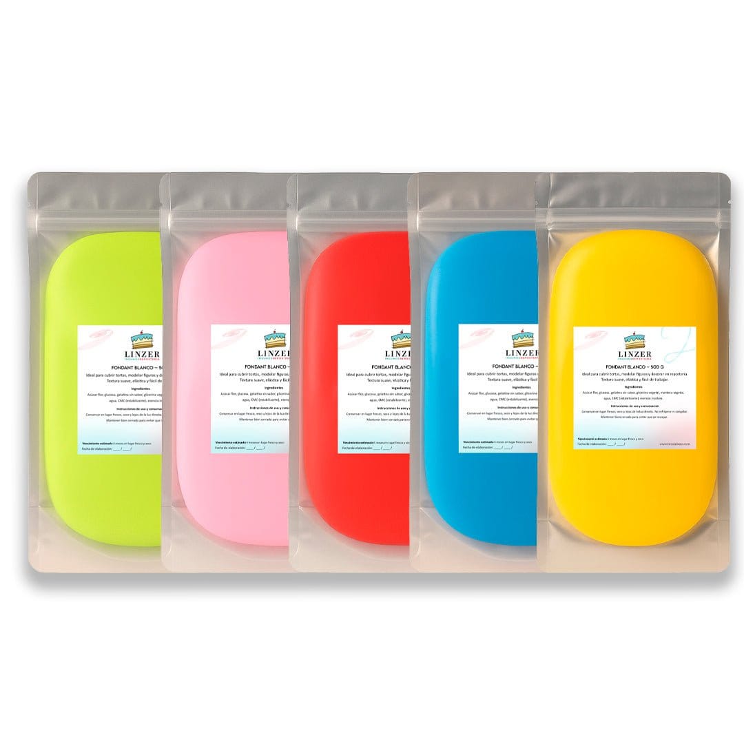 Fondant colores 500 grs. - Linzer insumos reposteria 