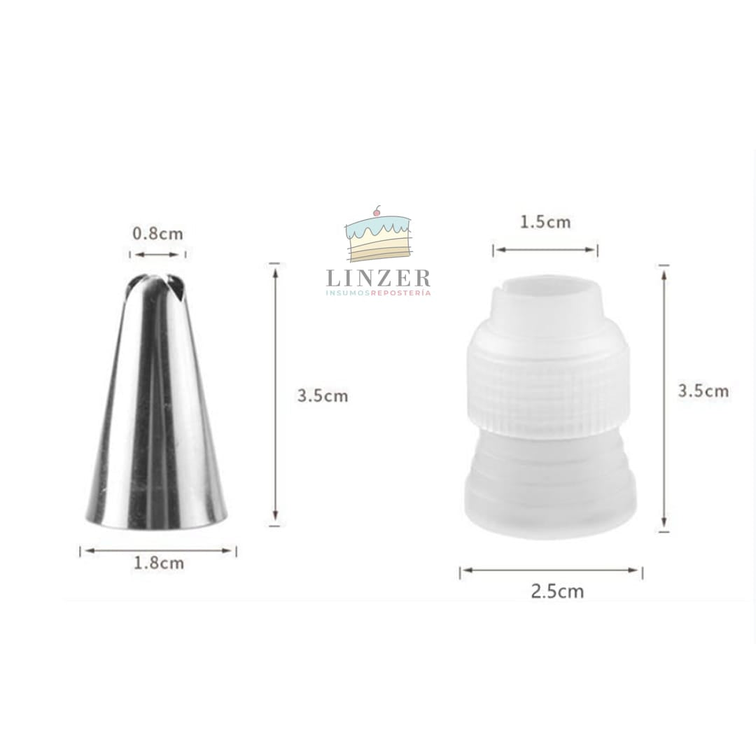 Kit de Decoración: 25 Boquillas + 2 Adaptadores y Estuche - Linzer insumos reposteria