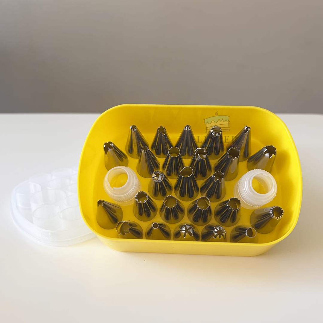 Kit de Decoración: 25 Boquillas + 2 Adaptadores y Estuche - Linzer insumos reposteria