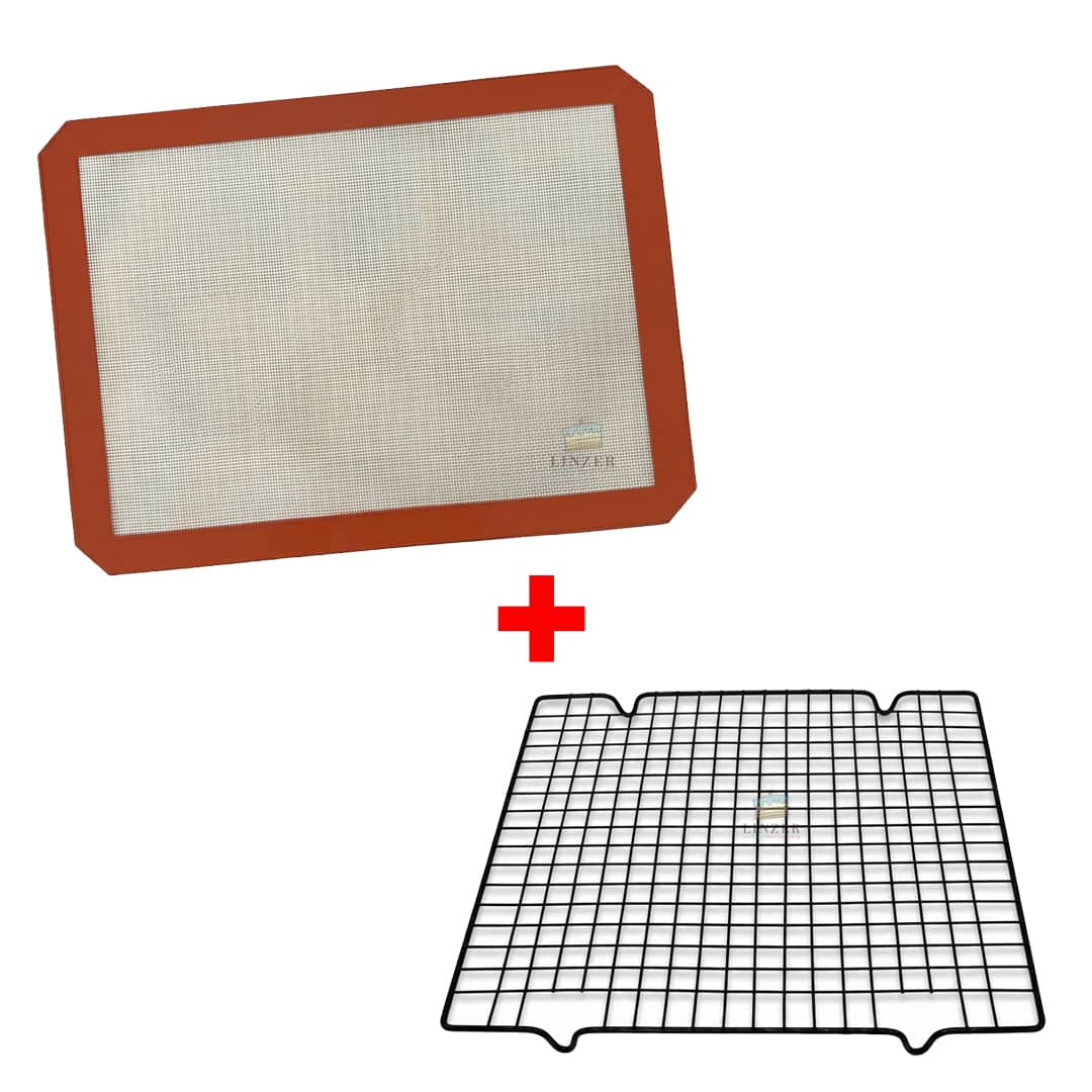 Kit Horneado: Tapete Microperforado + Rejilla Enfriadora - Linzer insumos reposteria 