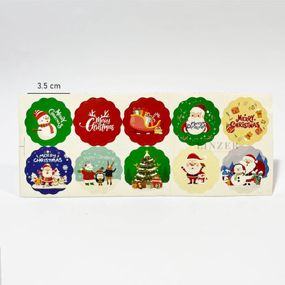 Lámina de 10 Stickers Navideños (3,5 cm) - Linzer insumos reposteria 