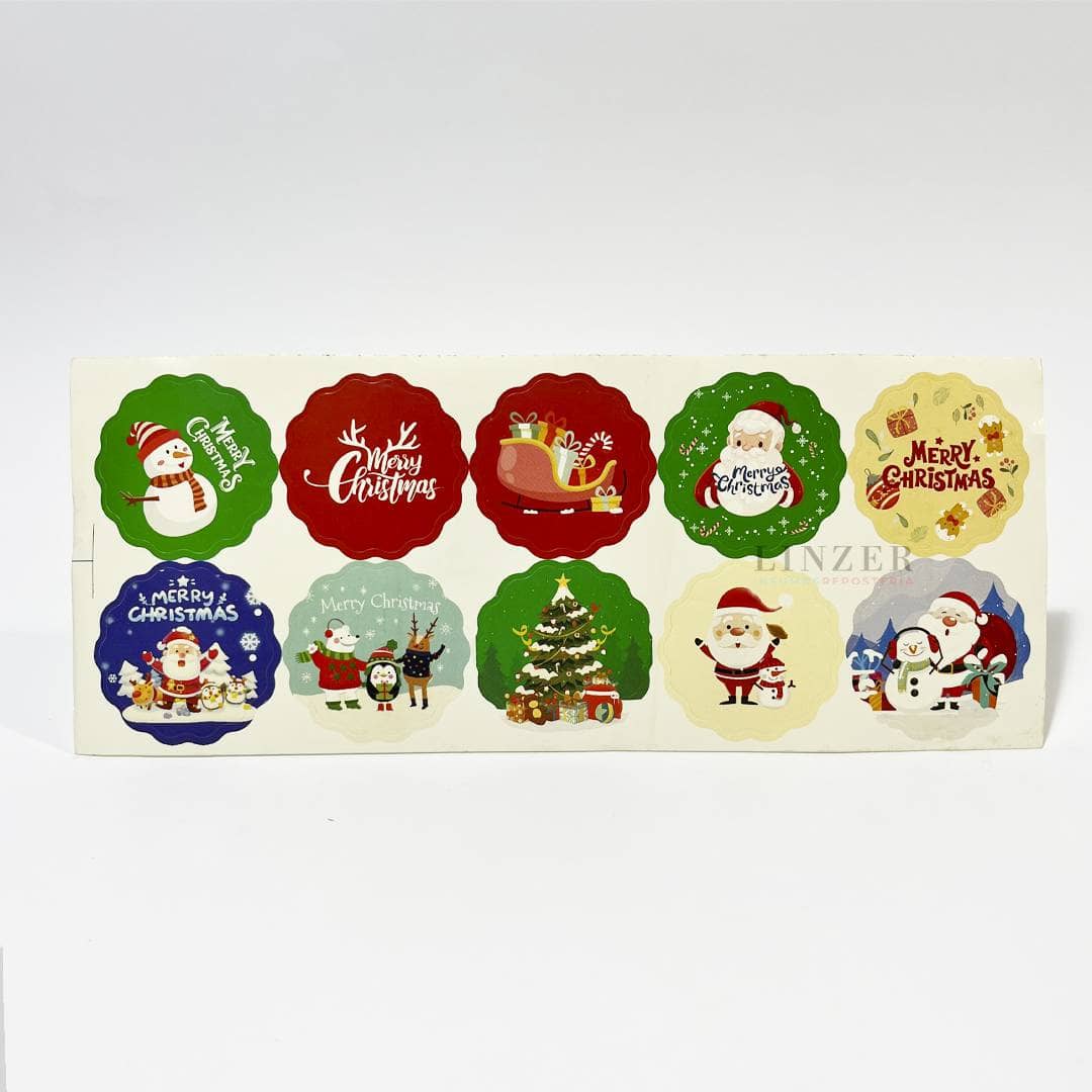 Lámina de 10 Stickers Navideños (3,5 cm) - Linzer insumos reposteria 