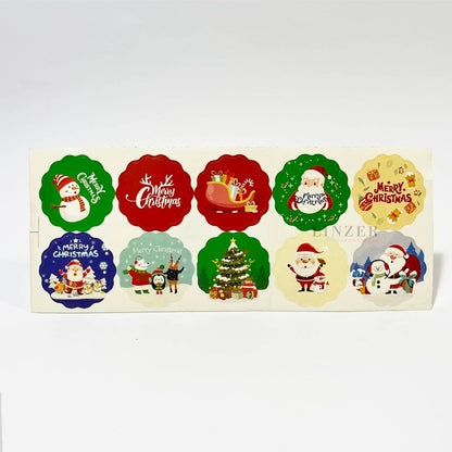Lámina de 10 Stickers Navideños (3,5 cm) - Linzer insumos reposteria 