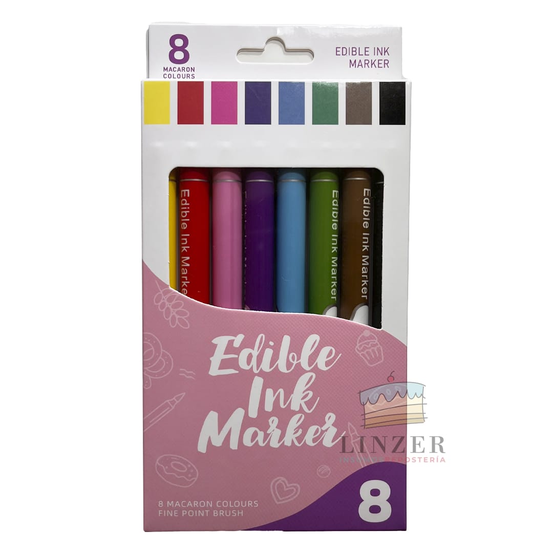 Lápices comestibles para decoración – Doble punta (8 un.) - Linzer insumos reposteria 