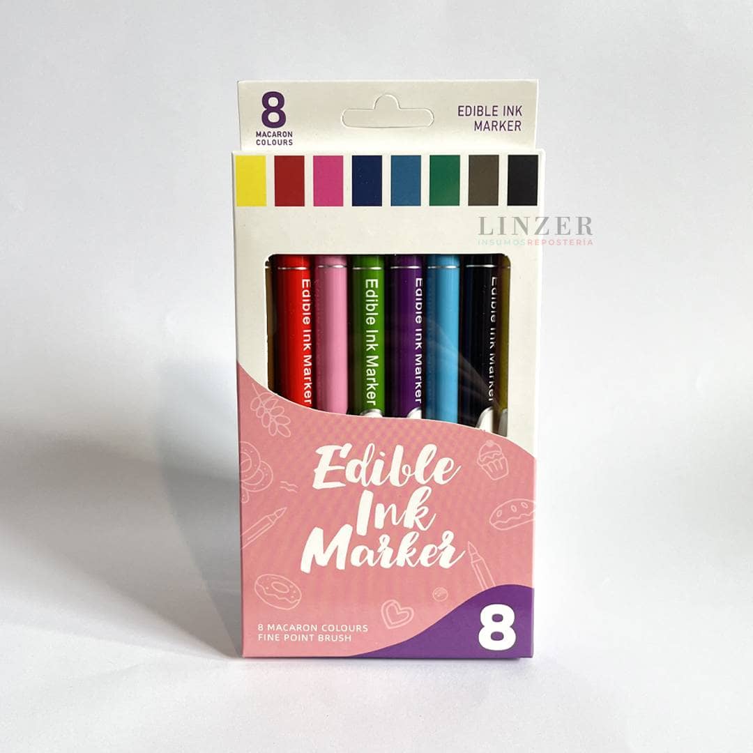 Lápices comestibles para decoración – Doble punta (8 un.) - Linzer insumos reposteria 
