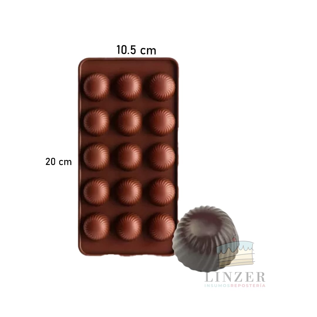Molde de chocolate bombón espiral - Linzer insumos reposteria 