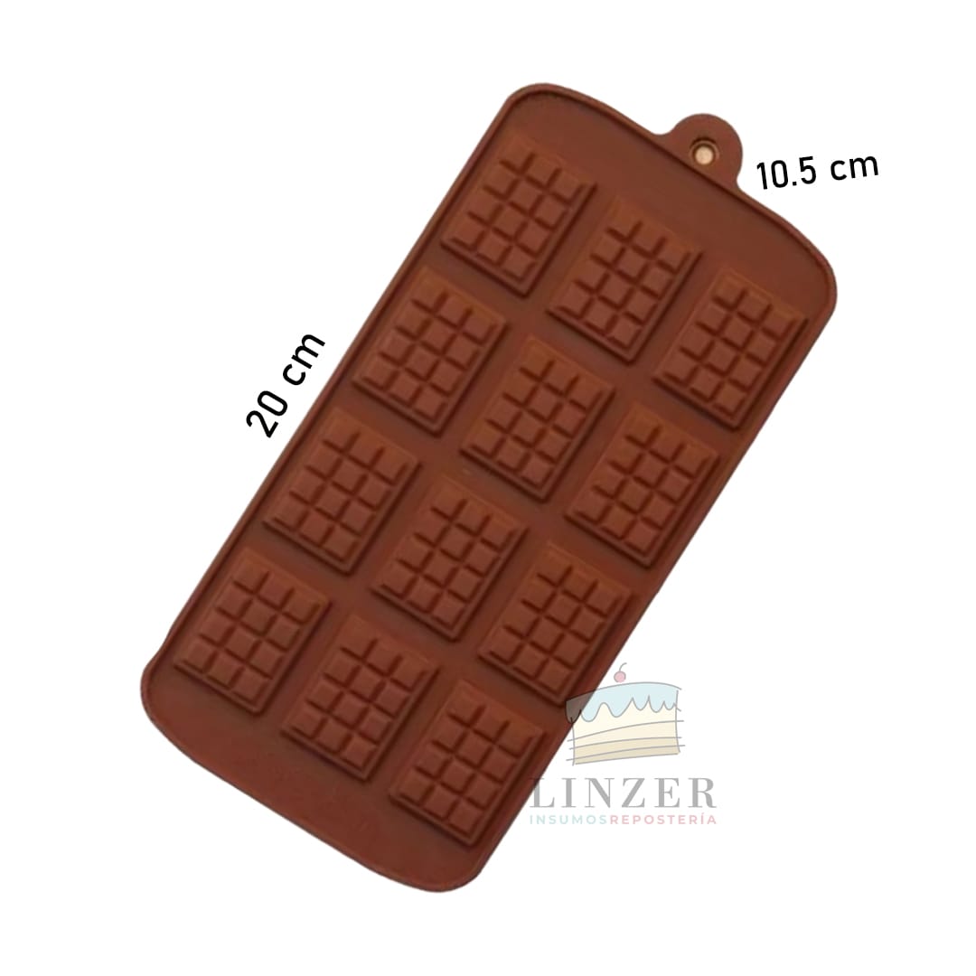 Molde de chocolate figura de tabletas - Linzer insumos reposteria 
