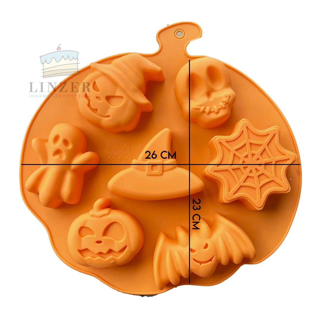 Molde de Silicona Mix Halloween para Chocolate y Fondant - Linzer insumos reposteria 