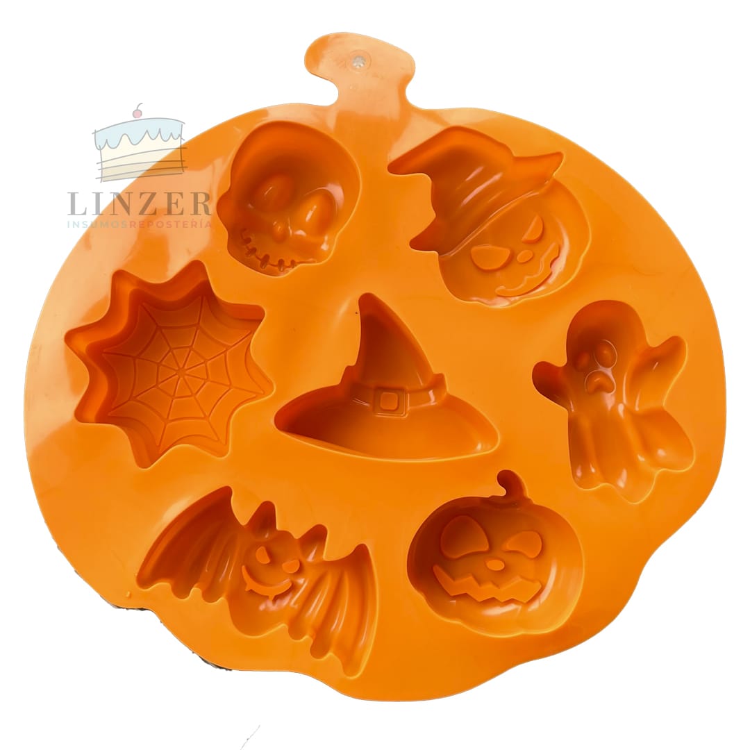 Molde de Silicona Mix Halloween para Chocolate y Fondant - Linzer insumos reposteria 